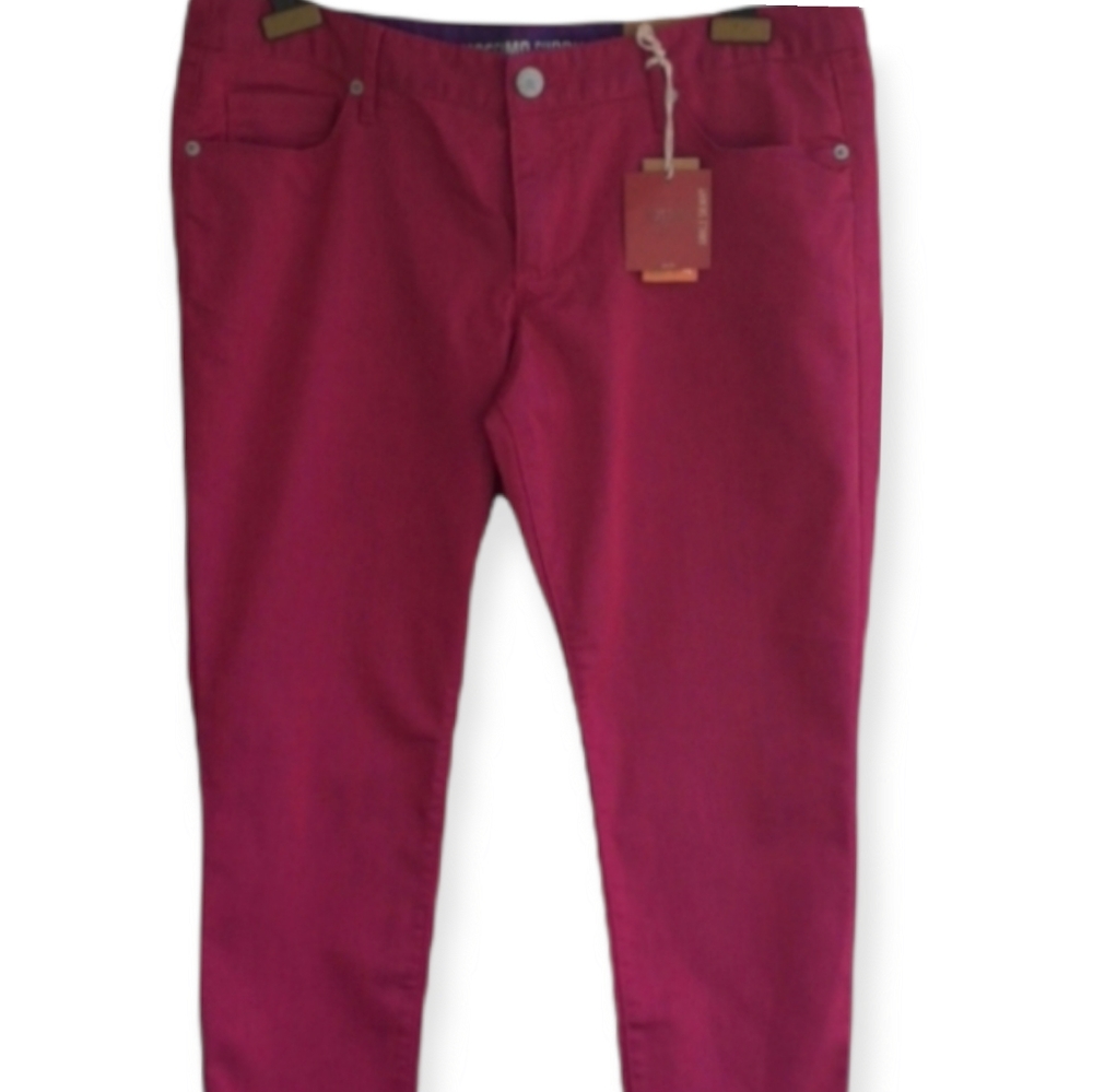 Mossimo Ankel Skinny Jeans Hot Pink Purple lining